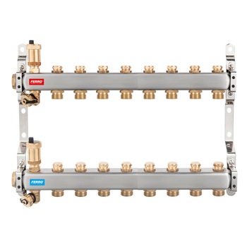 Pachet Distribuitor/Colector 1``- 8 Cai FERRO din Otel Inoxidabil pentru incalzire radiatoare Pachet Distribuitor/Colector 1``- 8 Cai FERRO din Otel Inoxidabil pentru incalzire radiatoare
