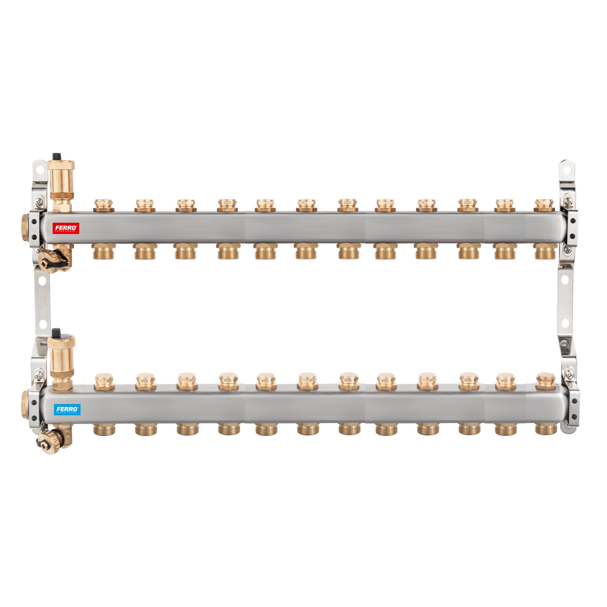 Pachet Distribuitor/Colector 1``- 12 Cai FERRO din Otel Inoxidabil pentru incalzire radiatoare