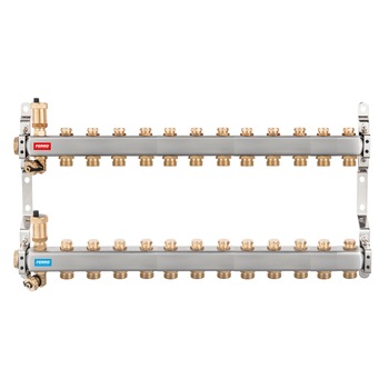 Pachet Distribuitor/Colector 1``- 12 Cai FERRO din Otel Inoxidabil pentru incalzire radiatoare Pachet Distribuitor/Colector 1``- 12 Cai FERRO din Otel Inoxidabil pentru incalzire radiatoare