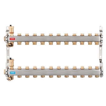 Pachet Distribuitor/Colector 1``- 11 Cai FERRO din Otel Inoxidabil pentru incalzire radiatoare Pachet Distribuitor/Colector 1``- 11 Cai FERRO din Otel Inoxidabil pentru incalzire radiatoare