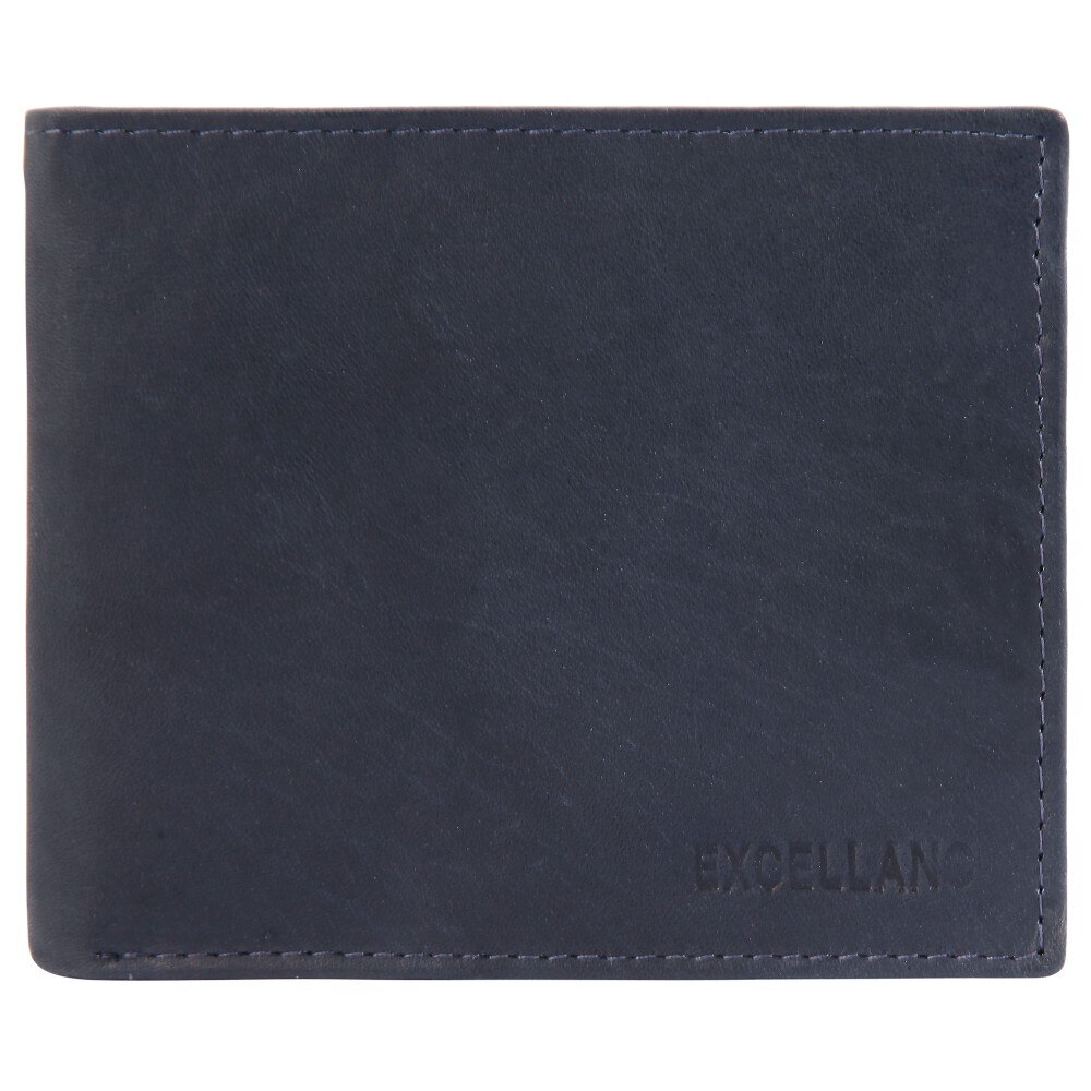 Portofel barbatesc, piele naturala, albastru, 11,5 x 9,5 cm, Excellanc, 233-004