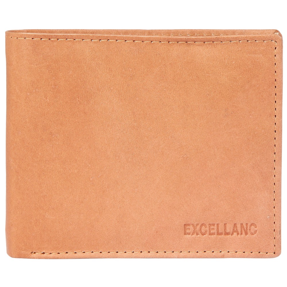 Portofel barbatesc, piele naturala, camel, 11,5 x 9,5 cm, Excellanc, 233-005