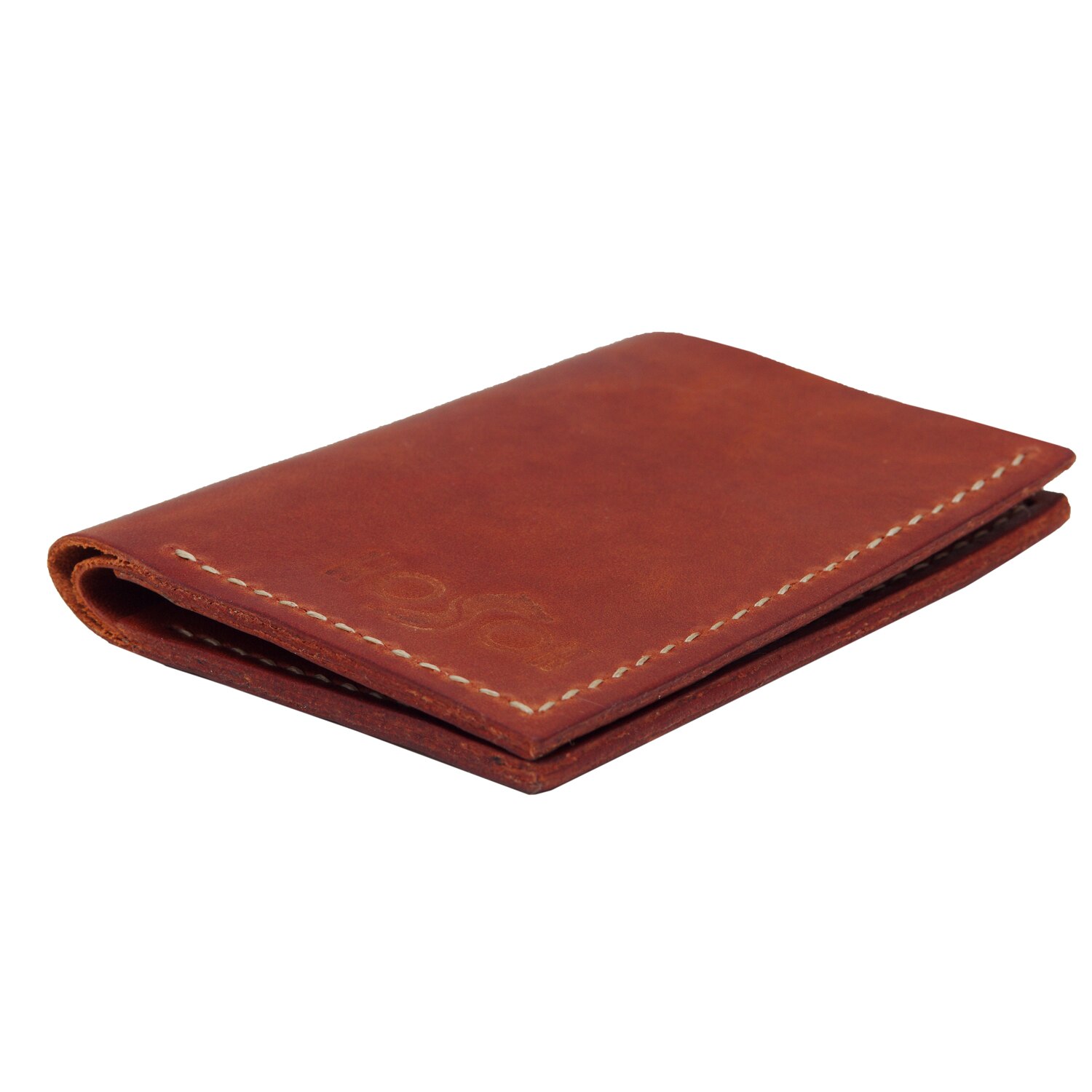 Portofel slim Koson din piele naturala maro caramiziu special conceput pentru 6 carduri si buletin