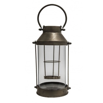 Felinar metalic cu toarta, negru, 48x20 cm Felinar metalic cu toarta, negru, 48x20 cm