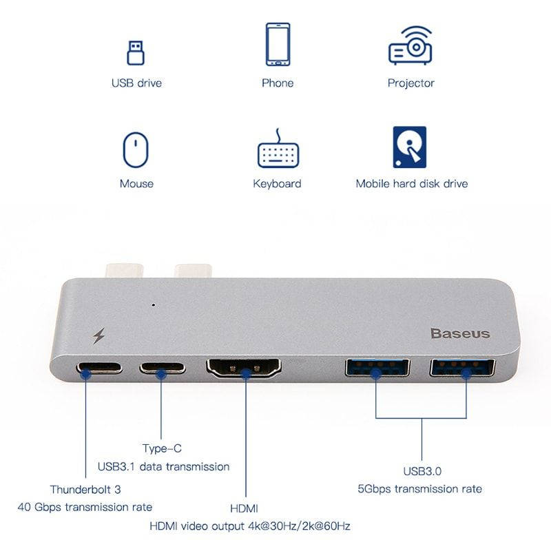 Baseus Thunderbolt C+ USB-C Hub мултифункционален хъб за
