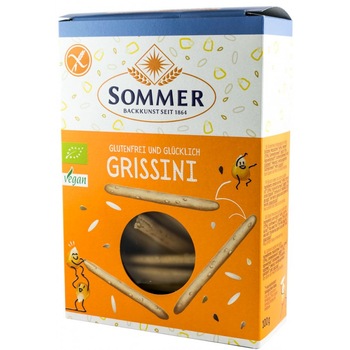 Grisine cu susan, fara gluten, bio, Sommer, 100g Grisine cu susan, fara gluten, bio, Sommer, 100g