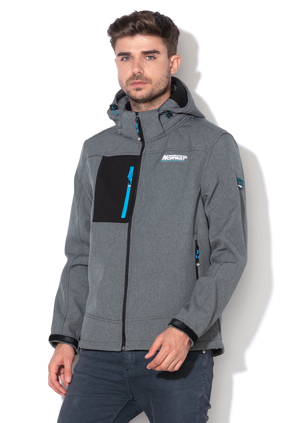Giacca Softshell Geographical Norway TECHNO - Uomo, Antivento/impermeabile, Cappuccio Rimovibile, Fodera In Pile - Per Outdoor