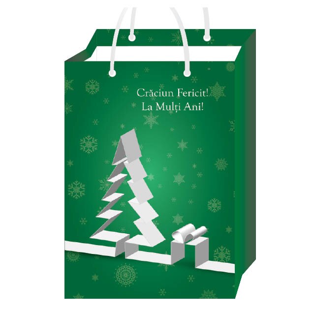 Set 25 Pungi Cadou White Christmas Gp031 25x35x8cm