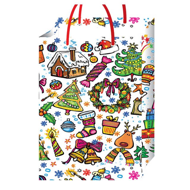 Set 25 Pungi Cadou Happy Christmas GP012 25X35X8CM