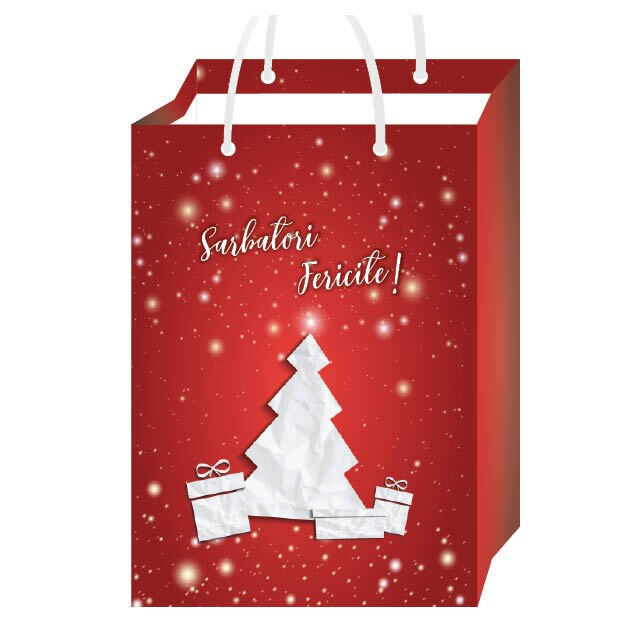 Set 25 Pungi Cadou White Christmas GP024 25X35X8 cm