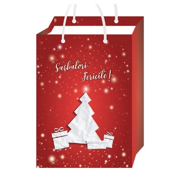 Set 25 Pungi Cadou White Christmas GP024 25X35X8 cm Set 25 Pungi Cadou White Christmas GP024 25X35X8 cm