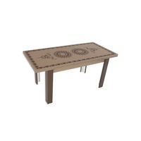 masa extensibila model oriental brown  picioare masa culoare maro din pal imbracat cu metal vopsit in camp electrostatic imagen 11_0_
0