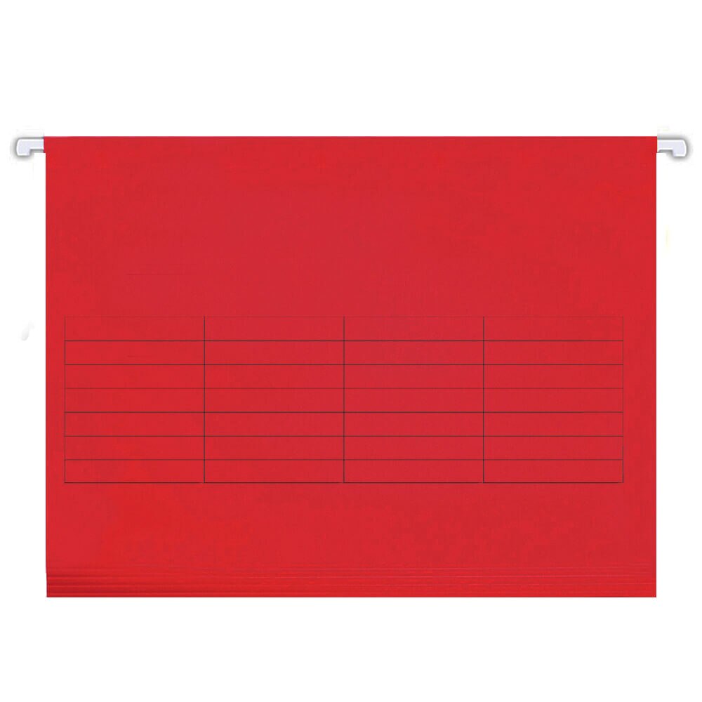 Dosar suspendabil cu bagheta metalica, 25 buc/set, rosu