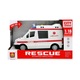 Ambulanta de jucarie cu functie sonora si luminoasa, Alb-Rosu, City Rescue, 19 cm