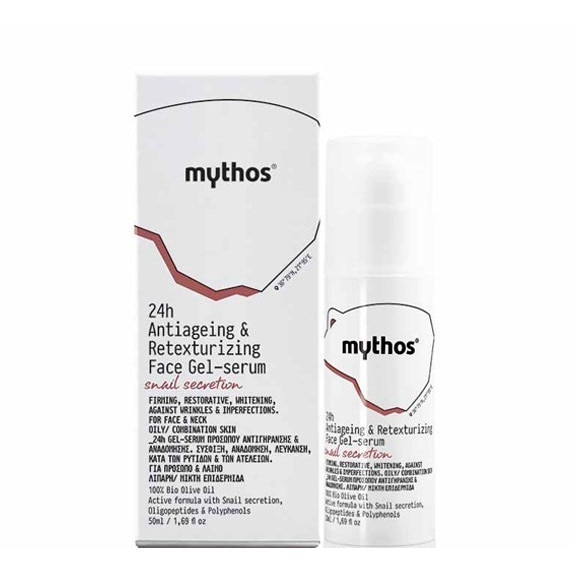 Gel-ser de fata 24h anti-aging si retexturare cu secretie de melc Mythos, 50ml
