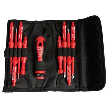 Set PZ de surubelnite interschimbabile izolate 1000 V, HAUPA Vario, 10 piese Set PZ de surubelnite interschimbabile izolate 1000 V, HAUPA Vario, 10 piese