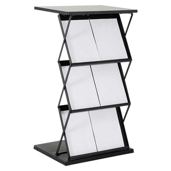 Stand pliabil info desk, pentru expunere brosuri, pliante, reviste, cu 3 buzunare format 2xA4 Stand pliabil info desk, pentru expunere brosuri, pliante, reviste, cu 3 buzunare format 2xA4