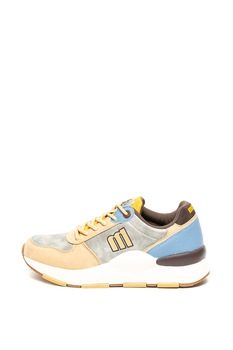 MTNG, Pantofi sport cu model colorblock si garnituri de piele ecologica, Bej/Gri/Albastru, 37 MTNG, Pantofi sport cu model colorblock si garnituri de piele ecologica, Bej/Gri/Albastru, 37