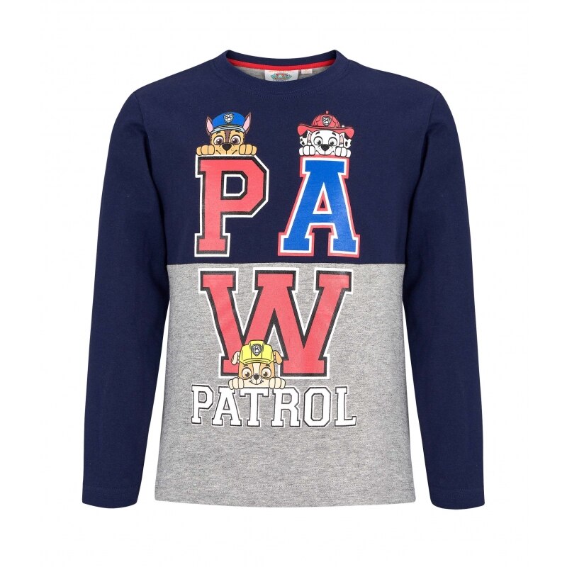 Bluza cu maneca lunga Patrula Catelusilor gri/denim, 6 ani, 116 cm