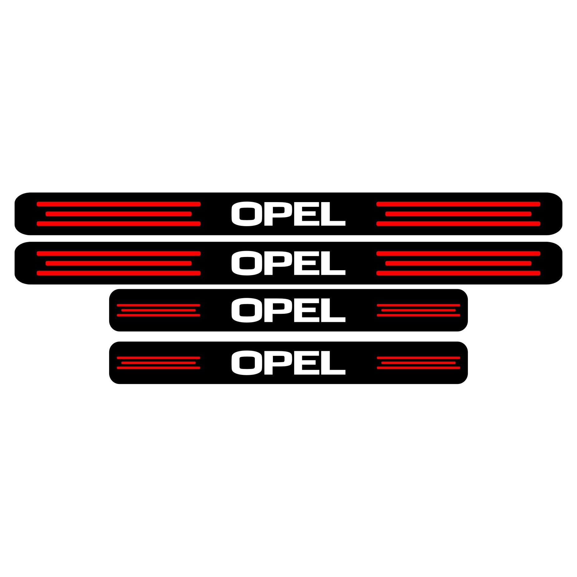 Set stickere praguri Opel, negru-rosu-alb, sticker decorativ
