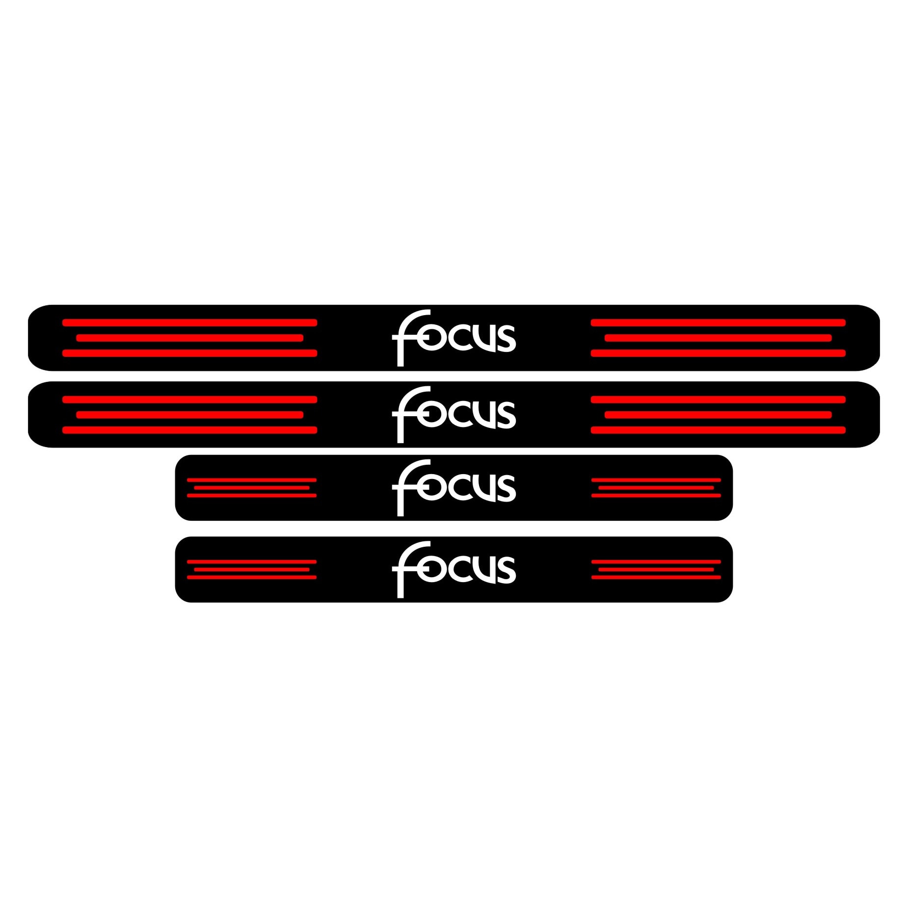 Set stickere praguri Focus, negru-rosu-alb, sticker decorativ