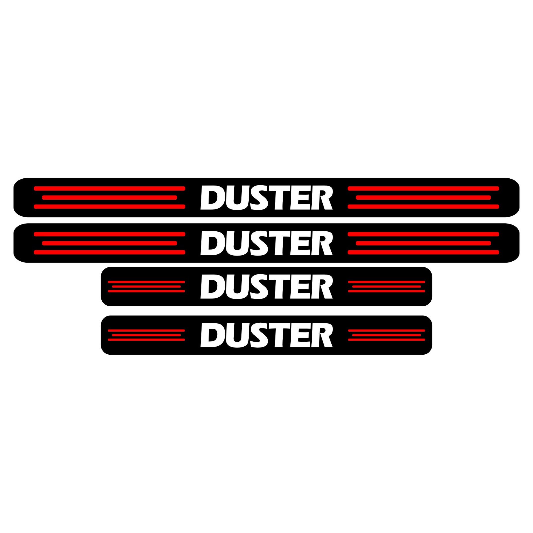 Set stickere praguri Duster, negru-rosu-alb, sticker decorativ