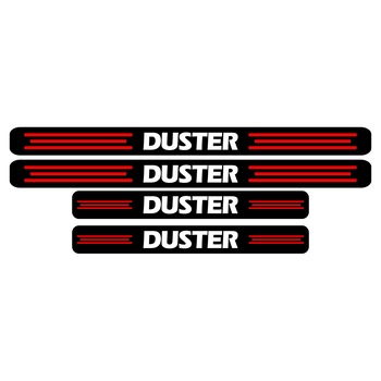 Set stickere praguri Duster, negru-rosu-alb, sticker decorativ Set stickere praguri Duster, negru-rosu-alb, sticker decorativ