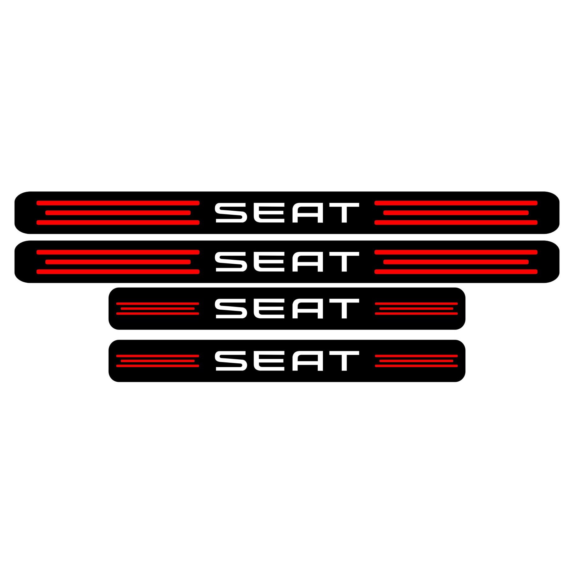 Set stickere praguri Seat, negru-rosu-alb, sticker decorativ