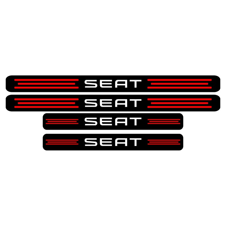 Set stickere praguri Seat, negru-rosu-alb, sticker decorativ