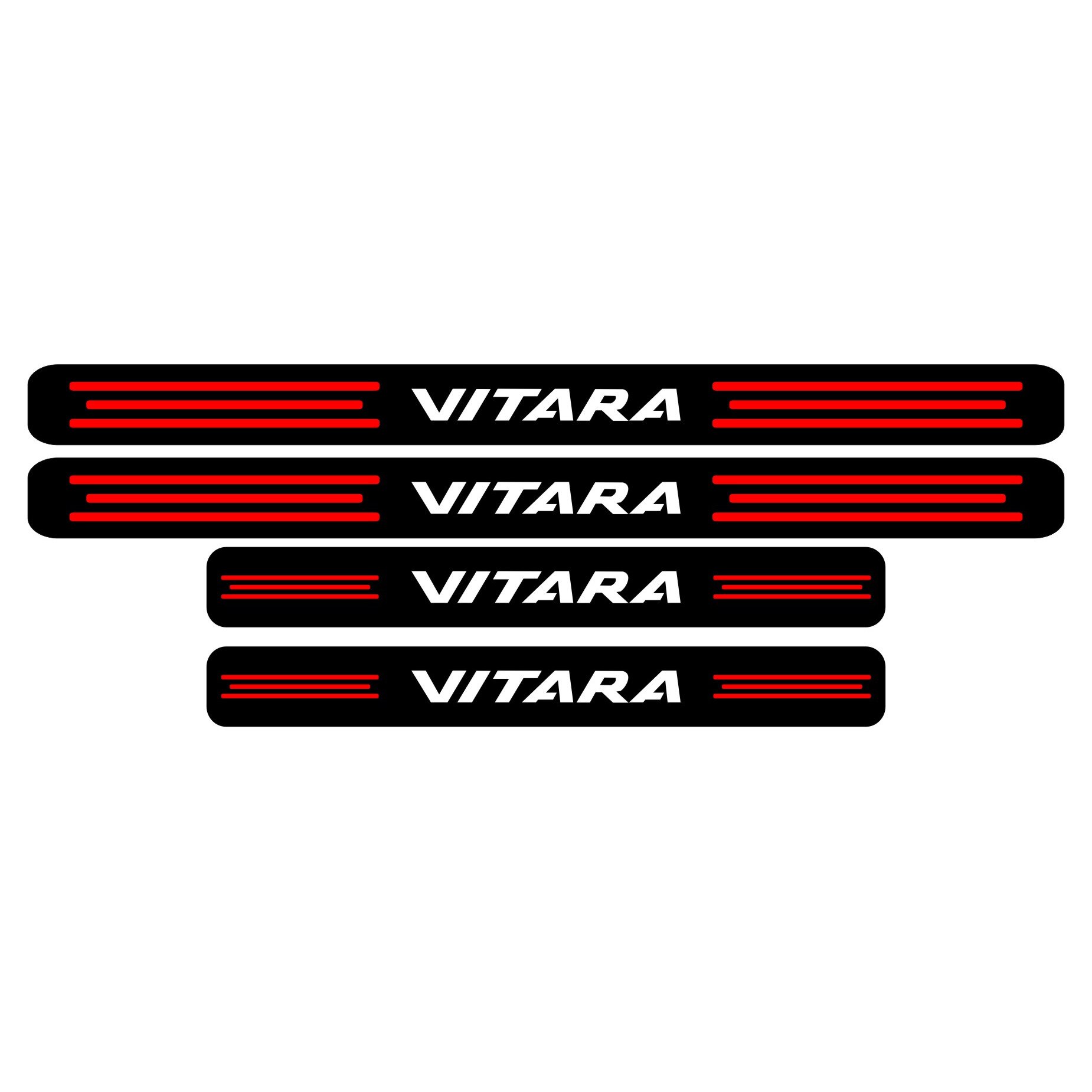Set stickere praguri Vitara, negru-rosu-alb, sticker decorativ