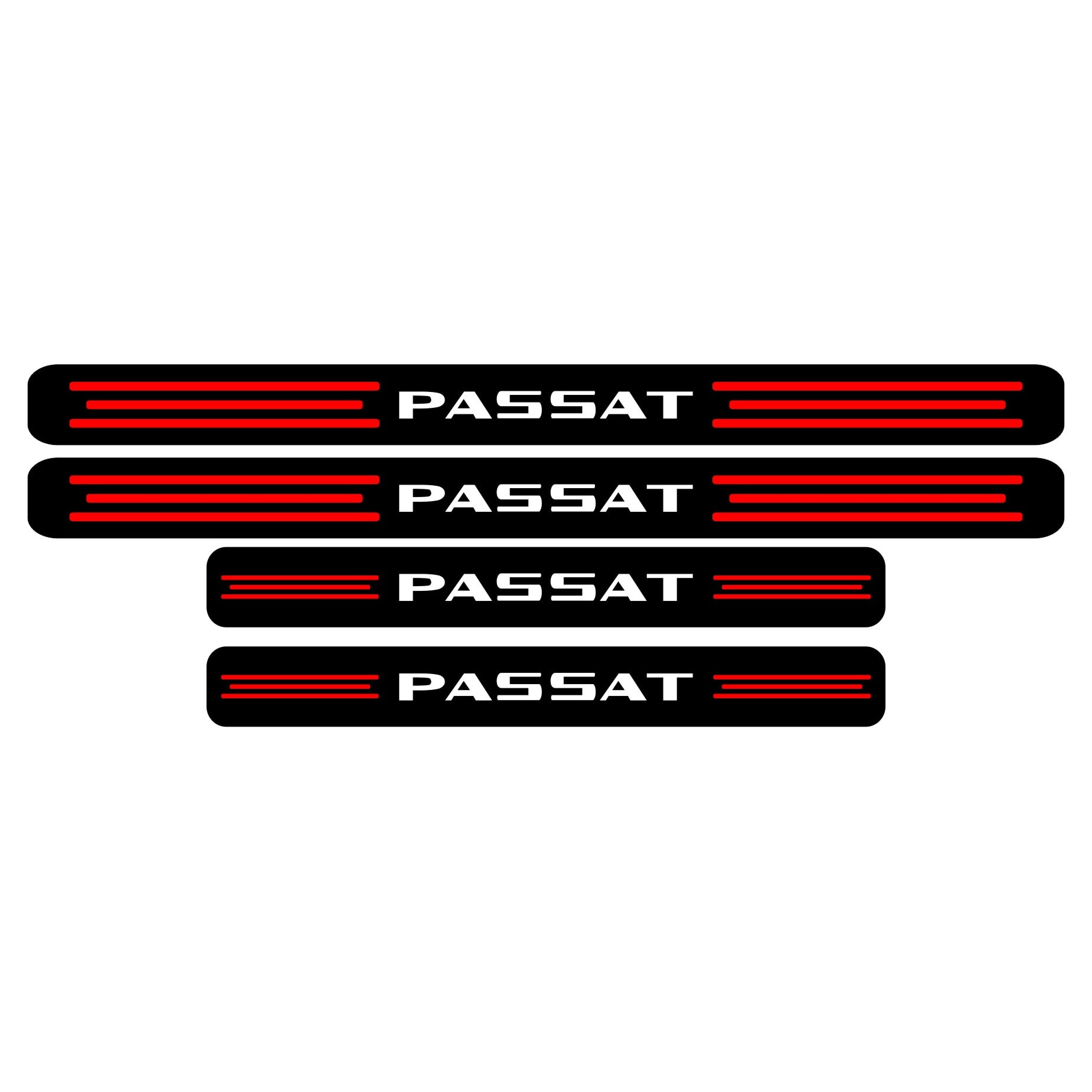 Set stickere praguri Passat, negru-rosu-alb, sticker decorativ