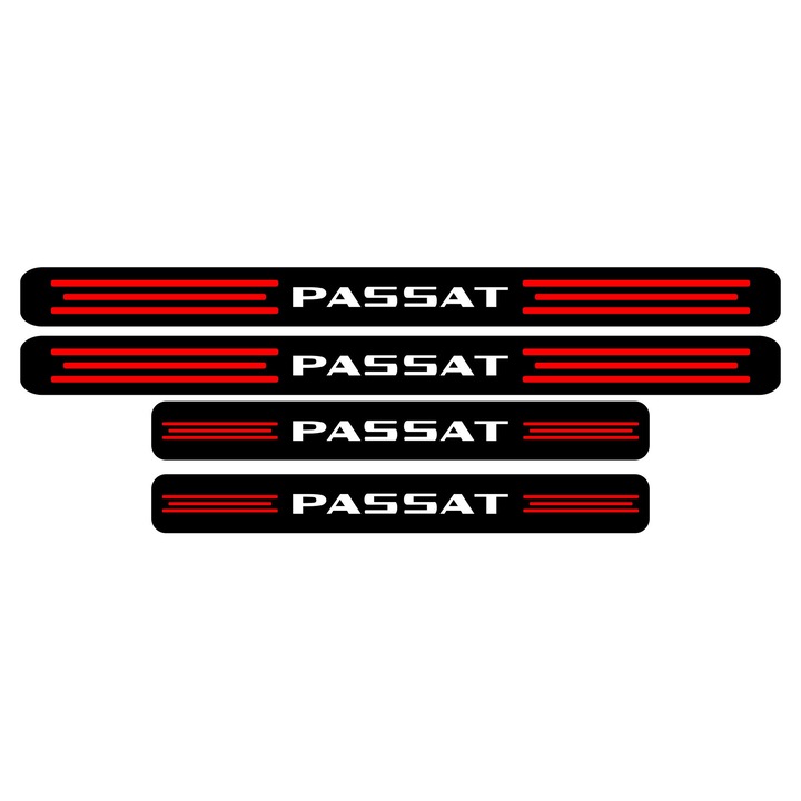 Set stickere praguri Passat, negru-rosu-alb, sticker decorativ