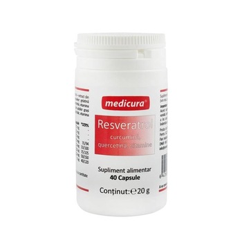 Supliment Resveratrol, Curcumina, Quercetina si Vitamine 40cps Medicura Supliment Resveratrol, Curcumina, Quercetina si Vitamine 40cps Medicura