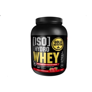 Pudra proteica Izolat si Hidrolizat, GoldNutrition, Iso Hydro Whey Capsuni, 1 kg Pudra proteica Izolat si Hidrolizat, GoldNutrition, Iso Hydro Whey Capsuni, 1 kg