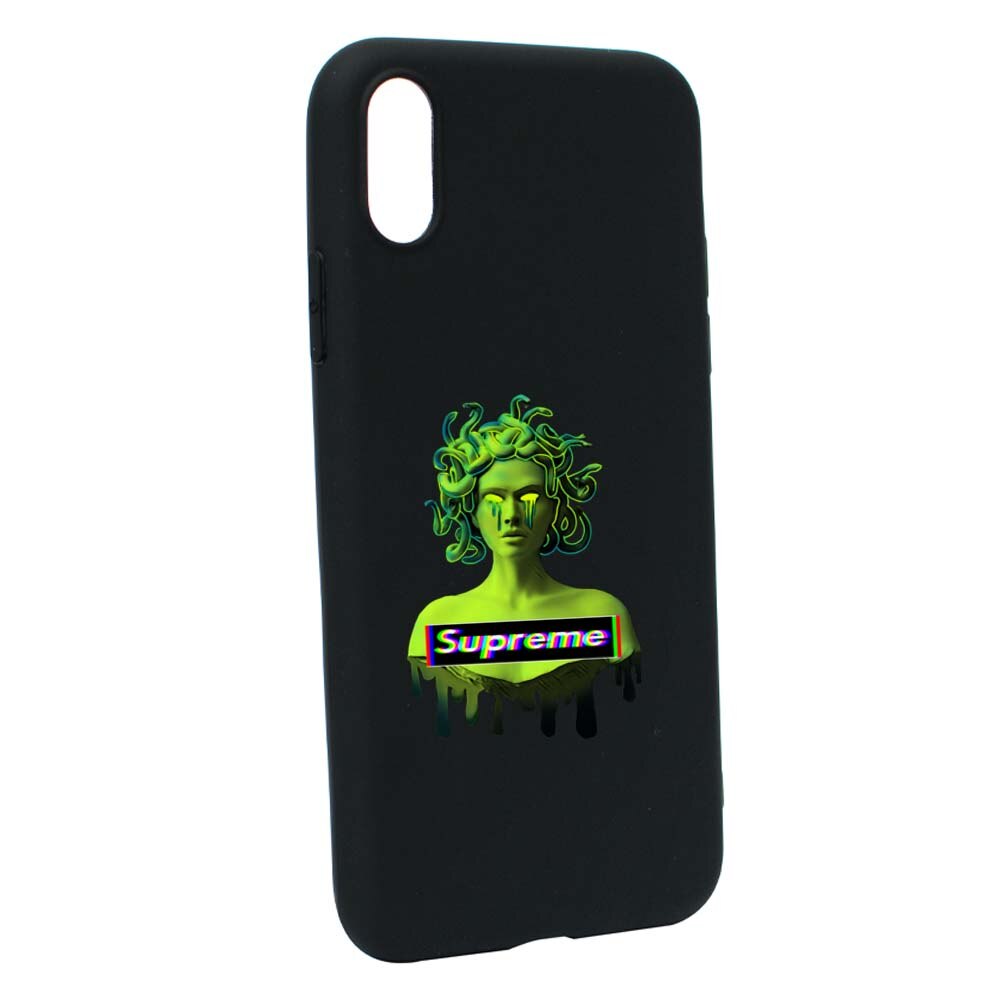 Husa de protectie Supreme, Medusa pentru Apple iPhone XS / X, rezistenta la uzura, anti-alunecare, din silicon Premium, B268