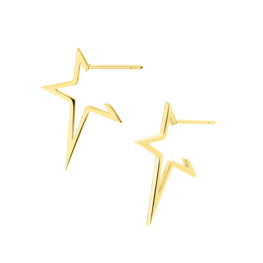 Cercei Manoki KA147G, dama, aurii, inox, dimensiune 2,5cm