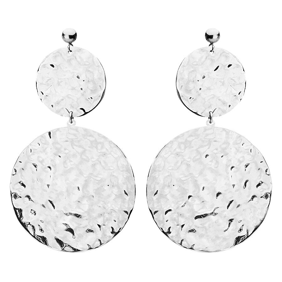 Cercei Manoki KA146, dama, inox, argintiu