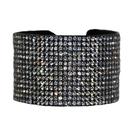 Bratara trendy, model elegant cu latime de 3,5 cm si cristale incolore,D&J Exclussive,negru