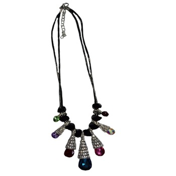 Colier rafinat cu pietre multicolore si cristale fine, la baza gatului,D&J Exclussive,multicolor Colier rafinat cu pietre multicolore si cristale fine, la baza gatului,D&J Exclussive,multicolor