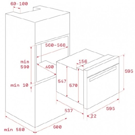 Cuptor incorporabil Teka HCB 6435, Electric, Sistem curatare HydroClean PRO, 65 l, Clasa A, Touch Control, Inox/Negru