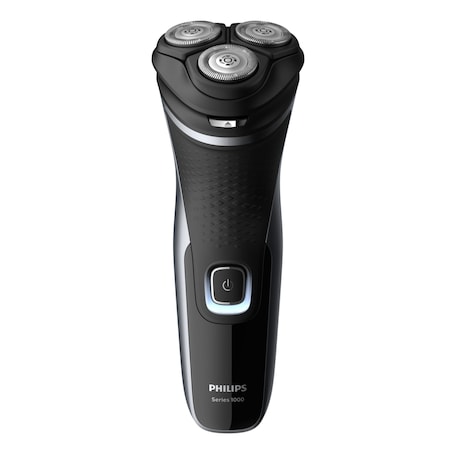Aparat de barbierit electric Philips Seria1000 S1332/41, Uscat, Lame PowerCut Blade, Capete 4D Flex, 45+ min autonomie / 1h incarcare, 1 LED, Cap tuns precizie, Baterie NiMH, Negru lucios
