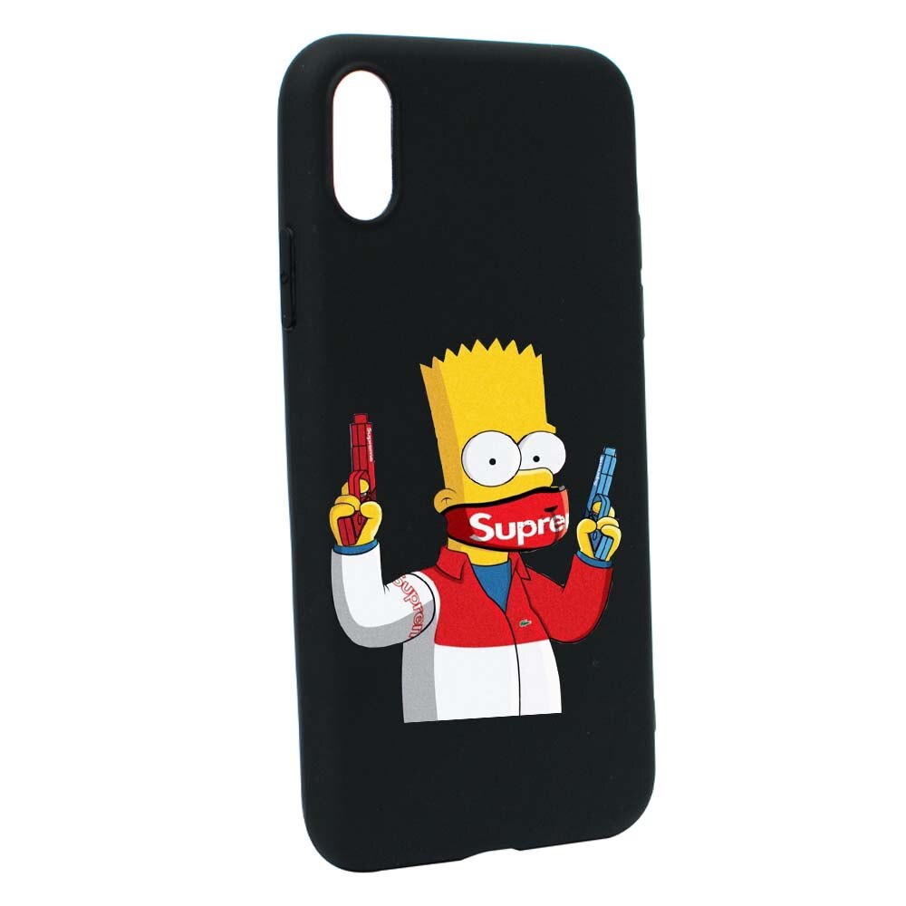 Husa de protectie Supreme, The Simpsons pentru Apple iPhone XS / X, rezistenta la uzura, anti-alunecare, din silicon Premium, B270