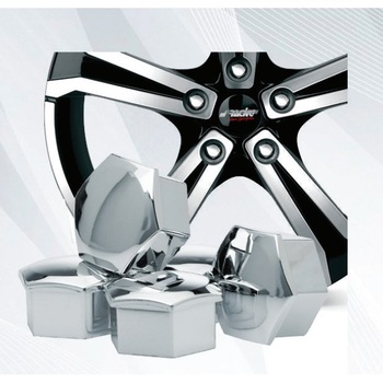 Set capace design cromate, marca Simoni Racing, pentru prezoane/piulite, cod CBC/21. Set capace design cromate, marca Simoni Racing, pentru prezoane/piulite, cod CBC/21.