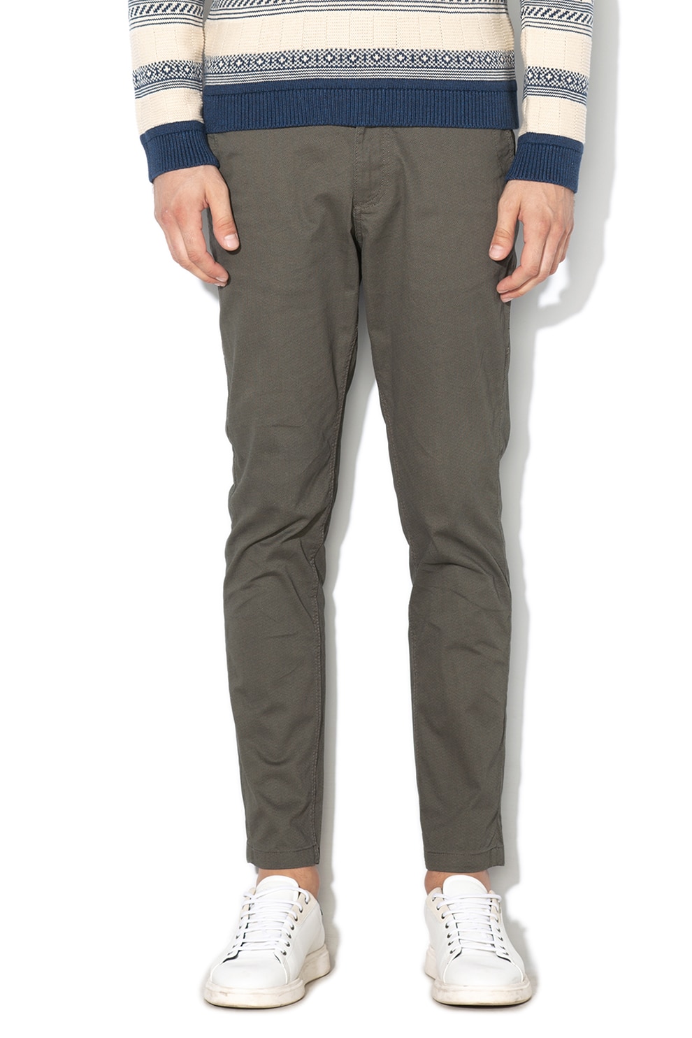 Selected Homme, Pantaloni slim fit Joshua, Verde militar/Negru