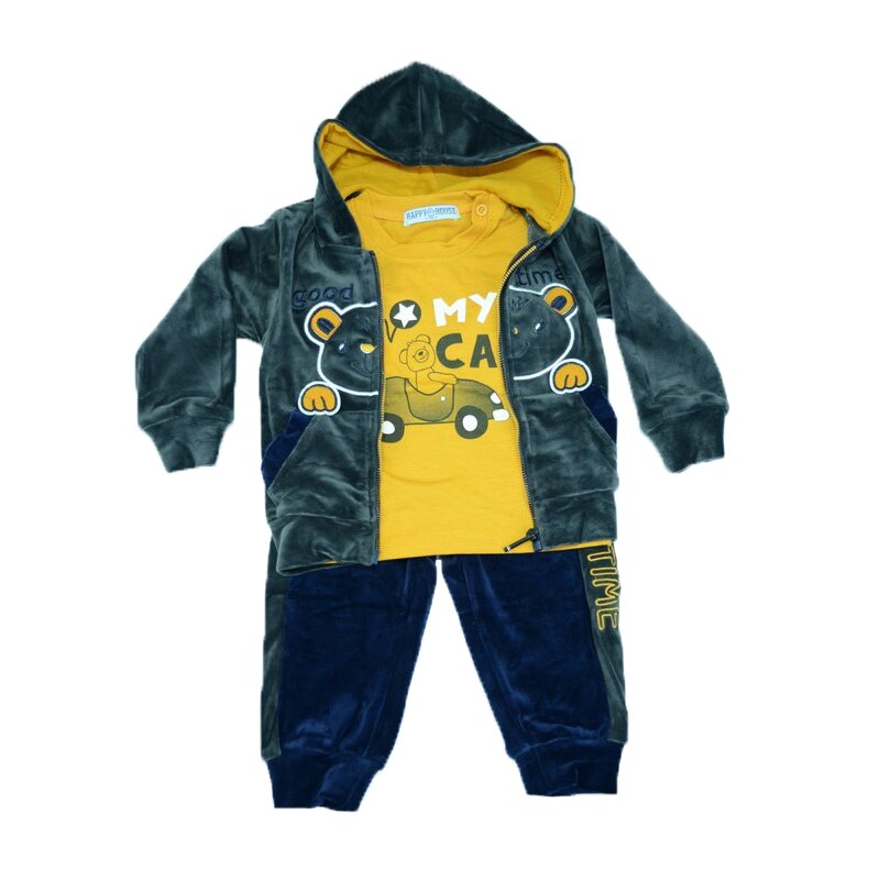 Compleu 3 piese pentru baieti Happy House WB-2656V, Multicolor