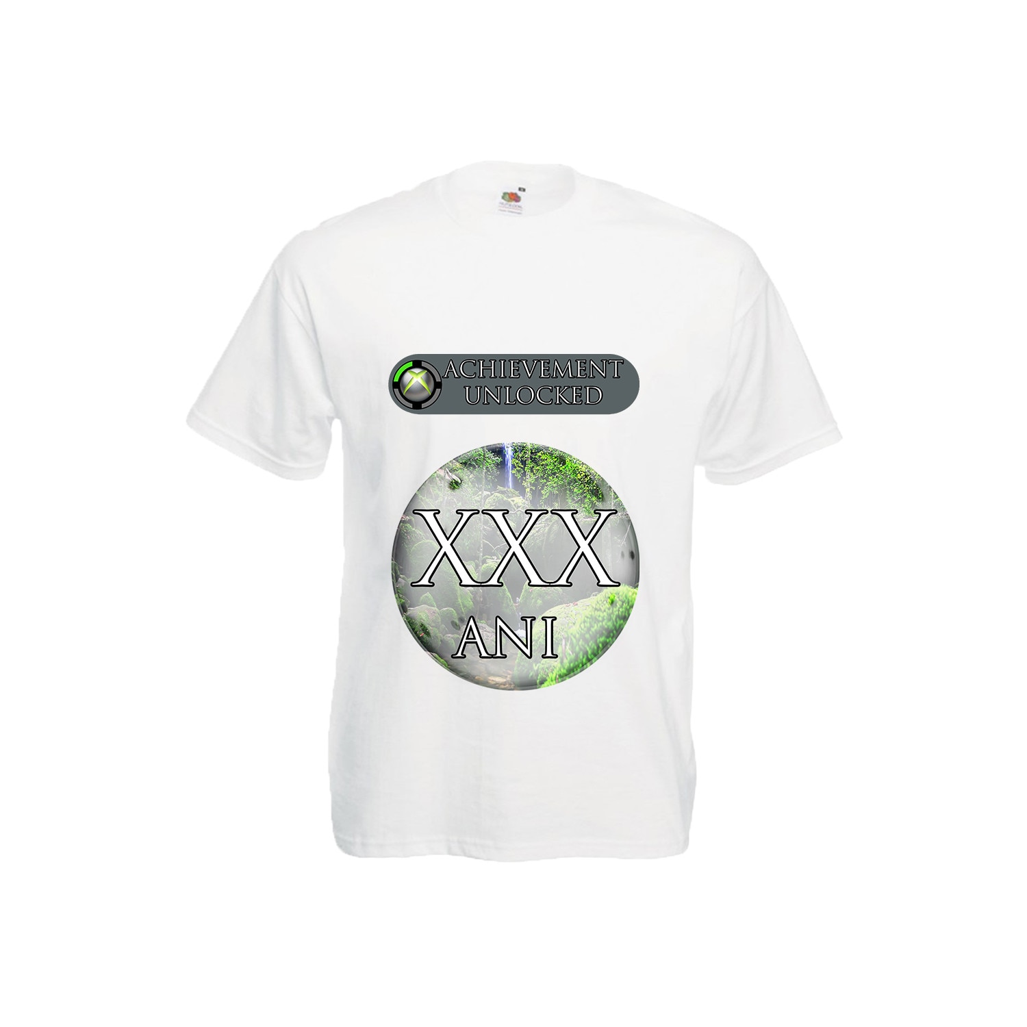 Tricou barbatesc personalizat Fruit of the loom mesaj aniversar Achievement Unlocked 30 ani,alb, L