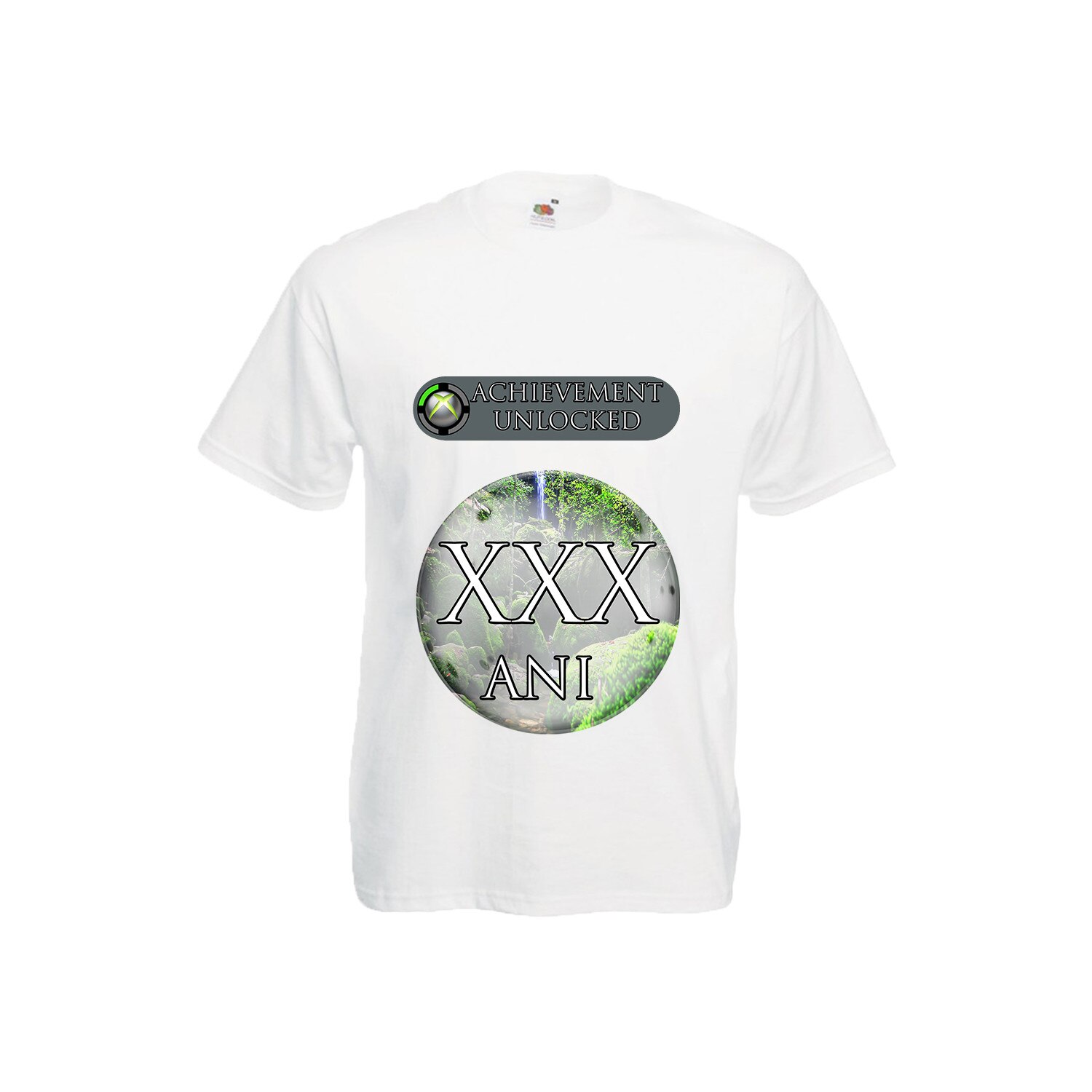 Tricou barbatesc personalizat Fruit of the loom mesaj aniversar Achievement Unlocked 30 ani,alb, M