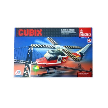 Set constructie Cubix Elicopter pentru copii, 83 piese Set constructie Cubix Elicopter pentru copii, 83 piese