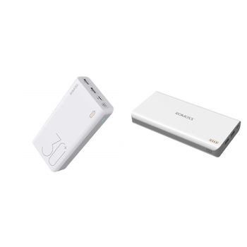 Pachet acumulator extern ROMOSS Sense 8+ 30000 mAh, 2x USB, Type C, QuickCarge 3.0, alba plus acumulator extern Romoss OEM Solo 6, 16000 mAh, White Pachet acumulator extern ROMOSS Sense 8+ 30000 mAh, 2x USB, Type C, QuickCarge 3.0, alba plus acumulator extern Romoss OEM Solo 6, 16000 mAh, White