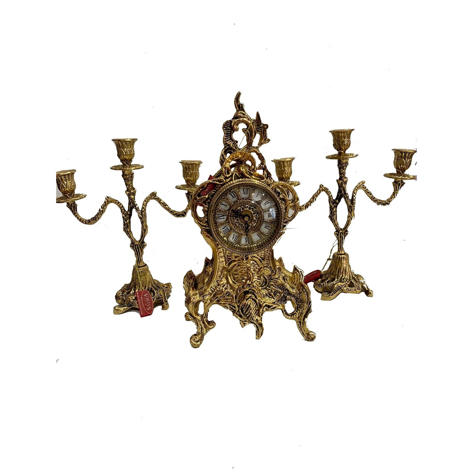 Set Ceas si 2 Sfesnice bronz Ribbon Flowers